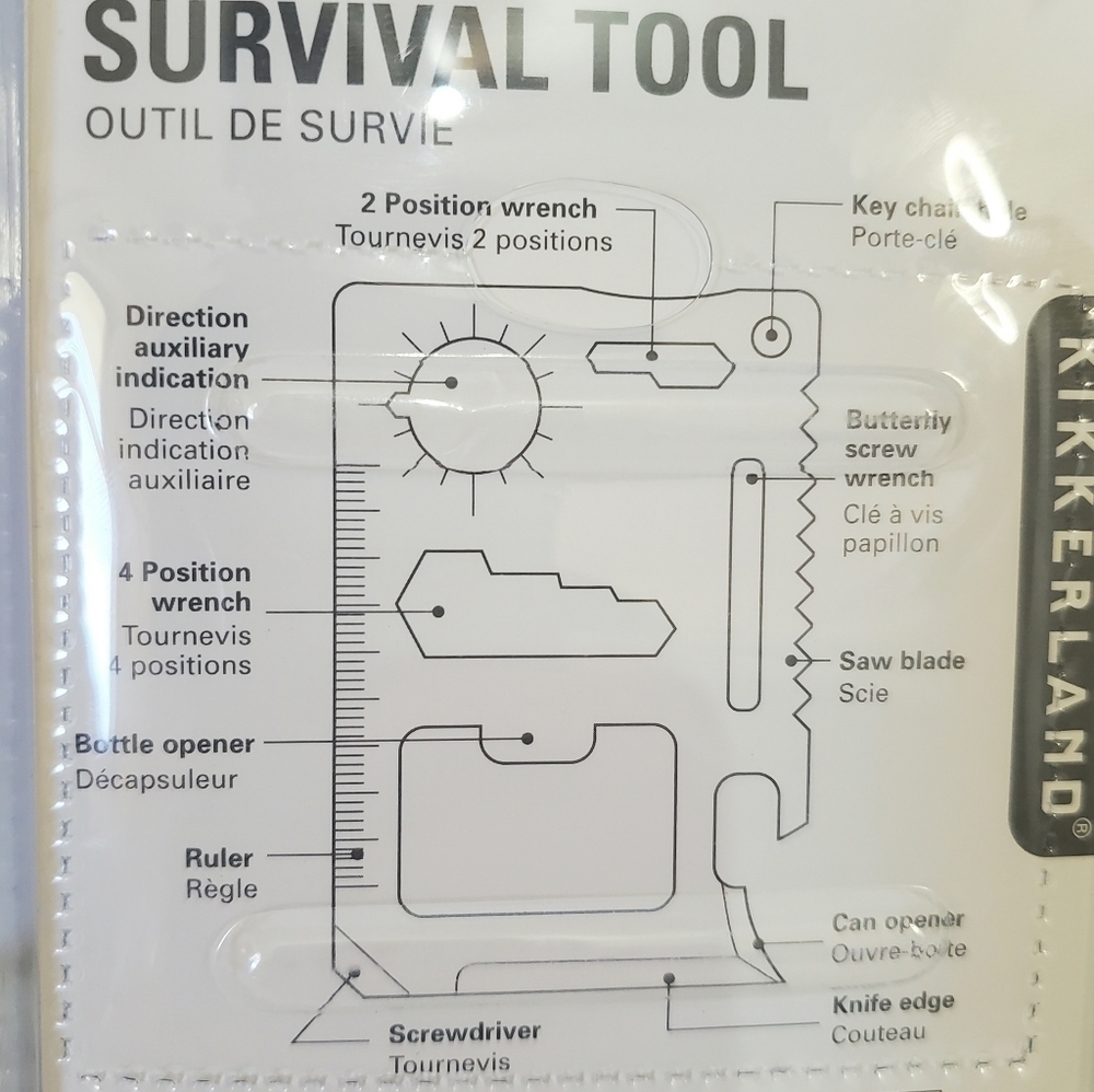 𝅺Kikkerland Silver Stainless Steel Wallet Pocket Survival Tool NWT - Picture 5 of 5